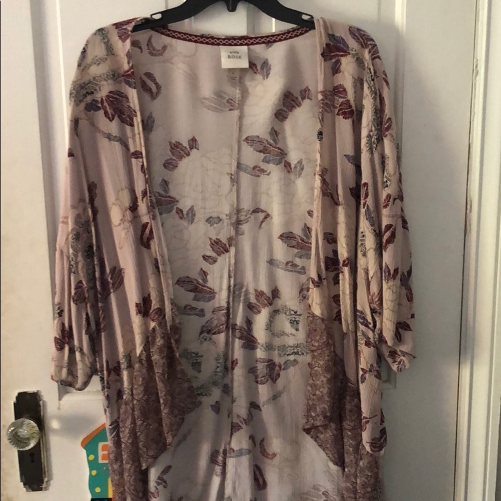 Pink flowy kimono cardigan
